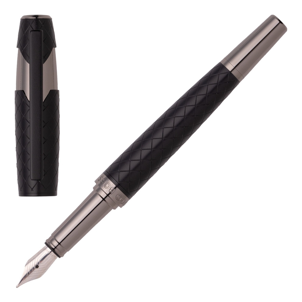 Hugo Boss Füllfederhalter Chevron Black M