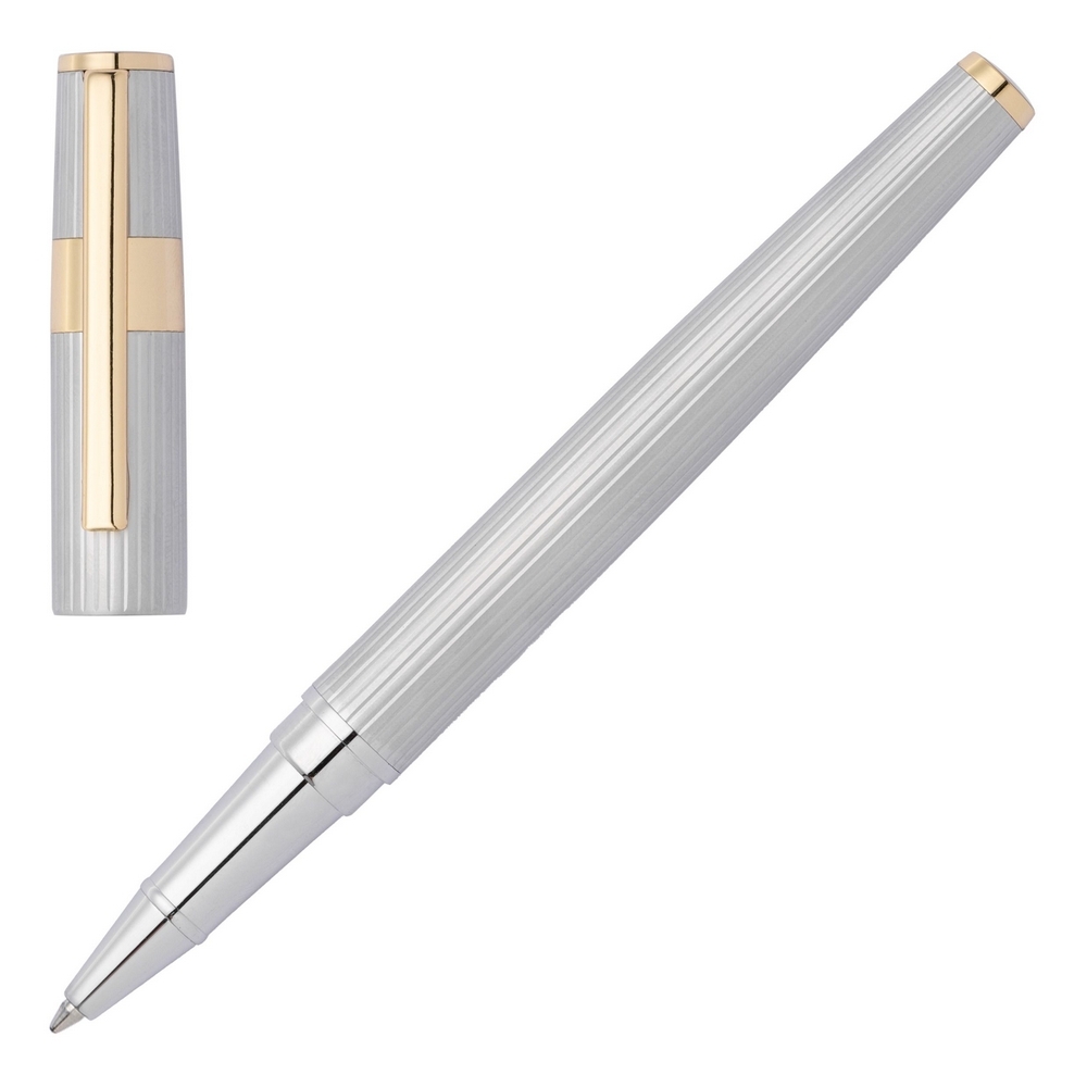 Hugo Boss Tintenroller Gear Pinstripe Silver/ Gold
