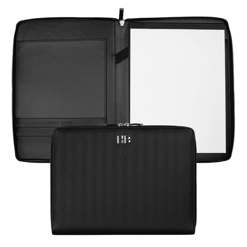 Hugo Boss Schreibmappe Herringbone Black A4
