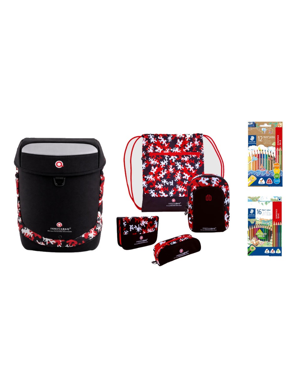 Innovabag Schulranzen Set Nero Rosso 8tlg.