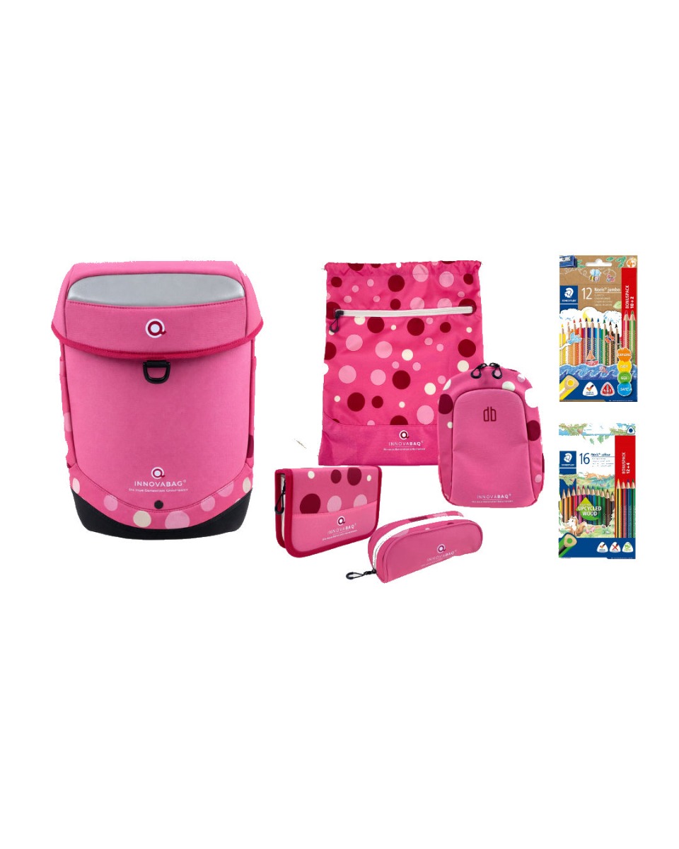 Innovabag Schulranzen Set Pink Bubbles 8tlg.