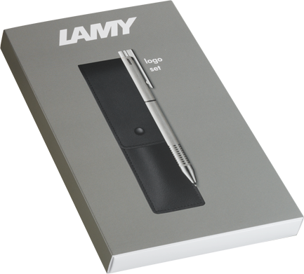 LAMY Mehrsystemschreiber logo twin pen brushed mit Etui im Set