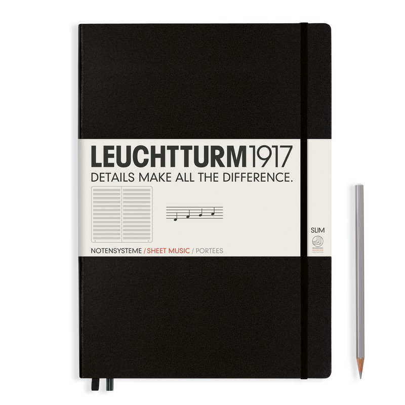 Leuchtturm1917 Notenbuch Master Slim (A4+) Hardcover Schwarz