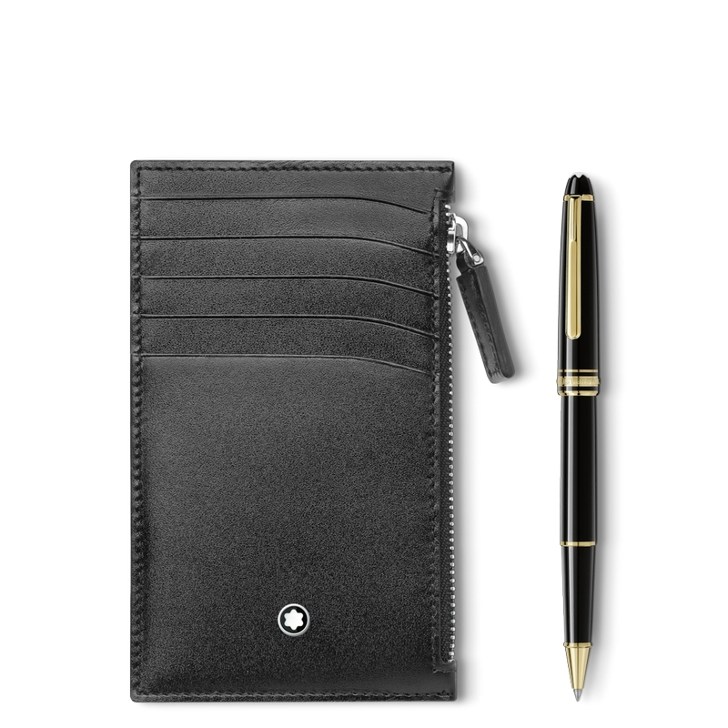 Montblanc Meisterstück Classique Gold Rollerball mit Meisterstück Kartenetui 5cc im Set