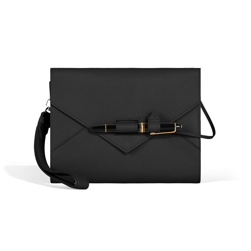 Montblanc Grain Schreibmappe Envelope Mittelgroß Schwarz