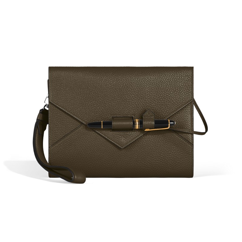 Montblanc Grain Schreibmappe Envelope Mittelgroß Khaki