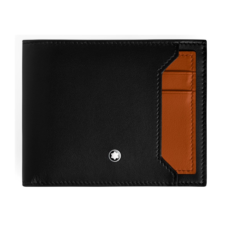 Montblanc Soft Brieftasche 6cc mit Kartenetui Schwarz/Rust