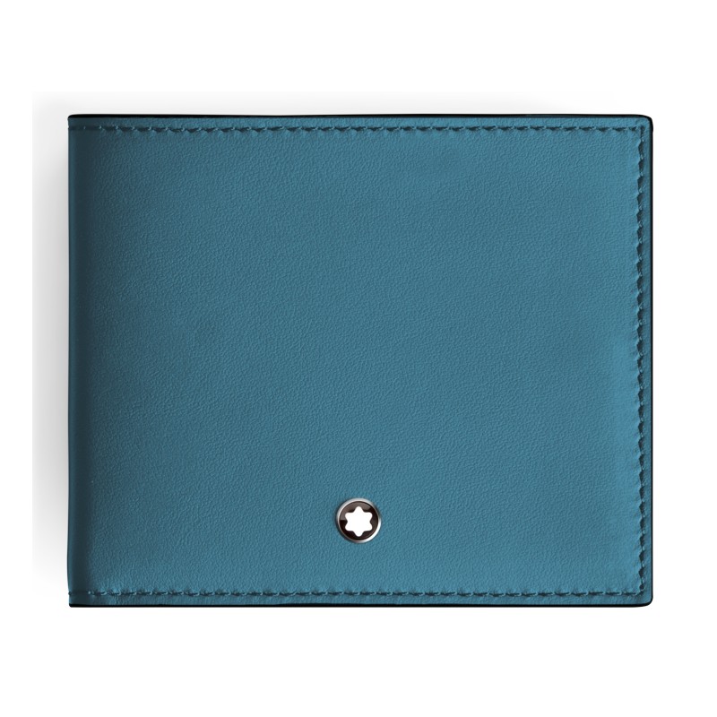 Montblanc Soft Brieftasche Trio 4cc Schmal Smoky Blue