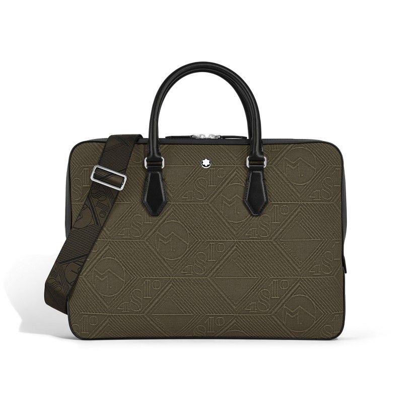 Montblanc 4810 Jacquard Dokumententasche Schmal Khaki
