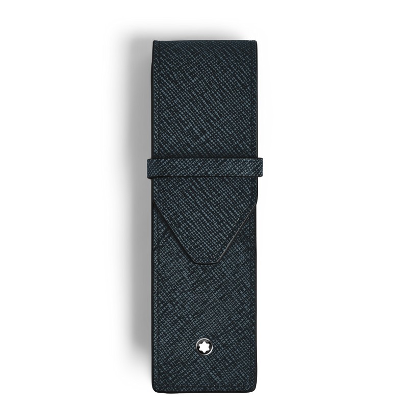 Montblanc Sartorial Etui für zwei Schreibgeräte Tweed Blue