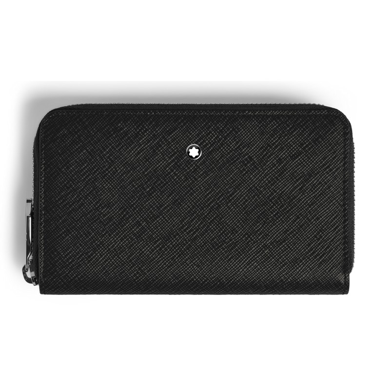 Montblanc Sartorial Brieftasche Kontinental Mittelgroß 12cc mit Reißverschluss Schwarz