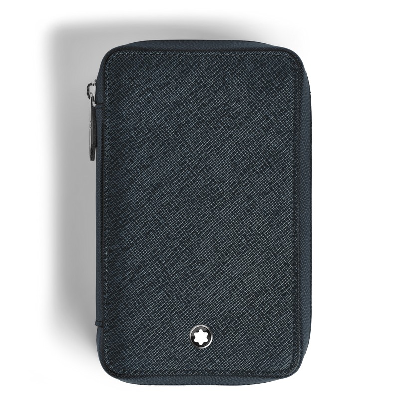 Montblanc Sartorial Etui für acht Schreibgeräte mit Reißverschluss Tweed Blue