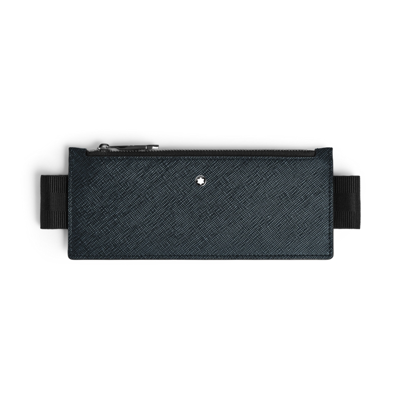 Montblanc Sartorial Etui für zwei Schreibgeräte mit elastischem Band Tweed Blue