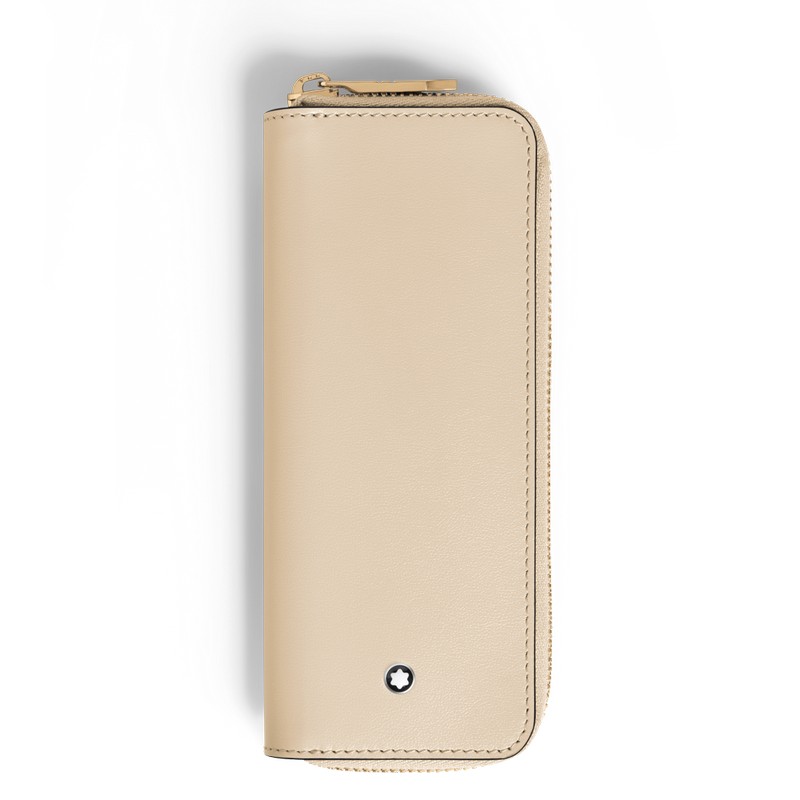 Montblanc Meisterstück Etui für zwei Schreibgeräte mit Reißverschluss Cloudy Beige