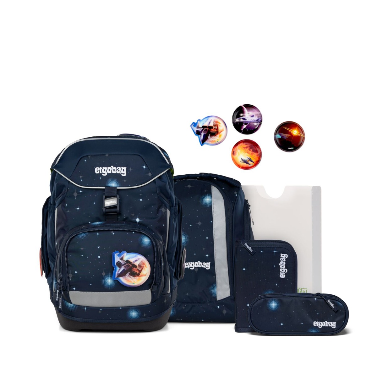 ergobag pack Schulranzen Set KoBärnikus 6tlg. Galaxy Glow Edition