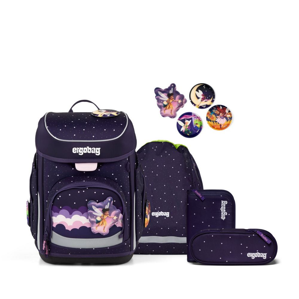 ergobag cubo Schulranzen Set SternguckBär 5tlg. - Reflex Edition