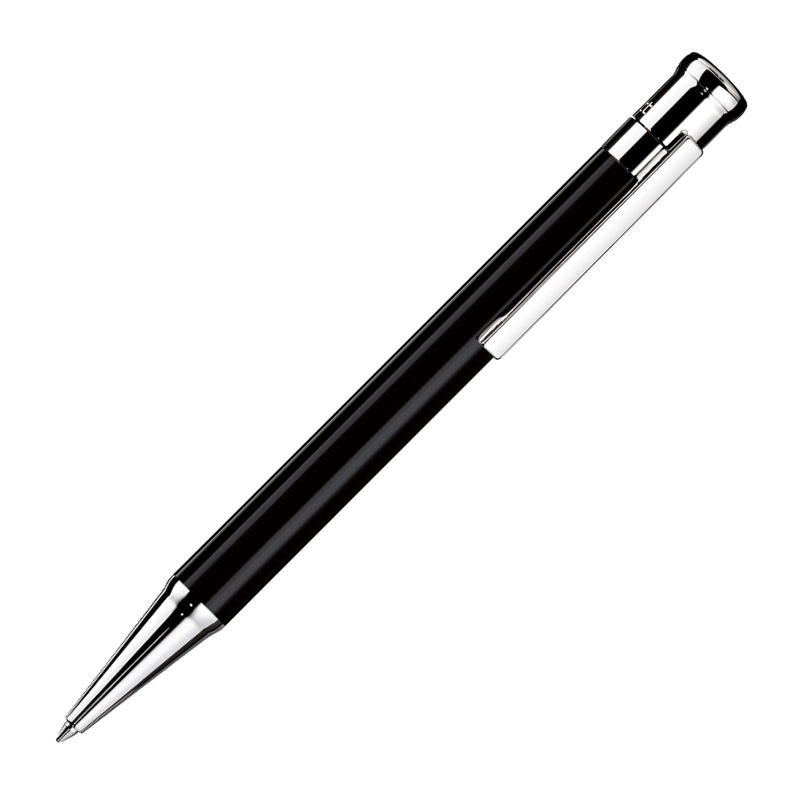 Otto Hutt Kugelschreiber Design 04 glatt schwarz silber