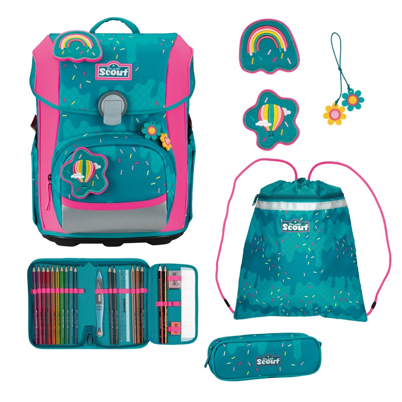 Scout Schulranzen Set Neo DIN Happy Confetti 4-tlg.