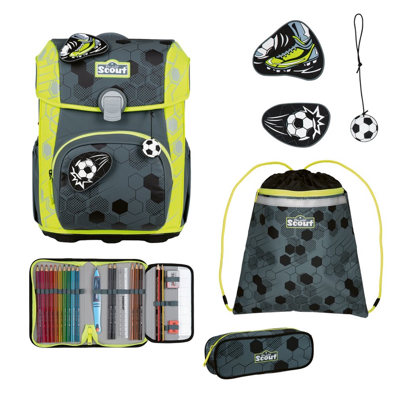 Scout Schulranzen Set Neo Exklusiv Superflash Extreme Soccer Star 4-tlg.