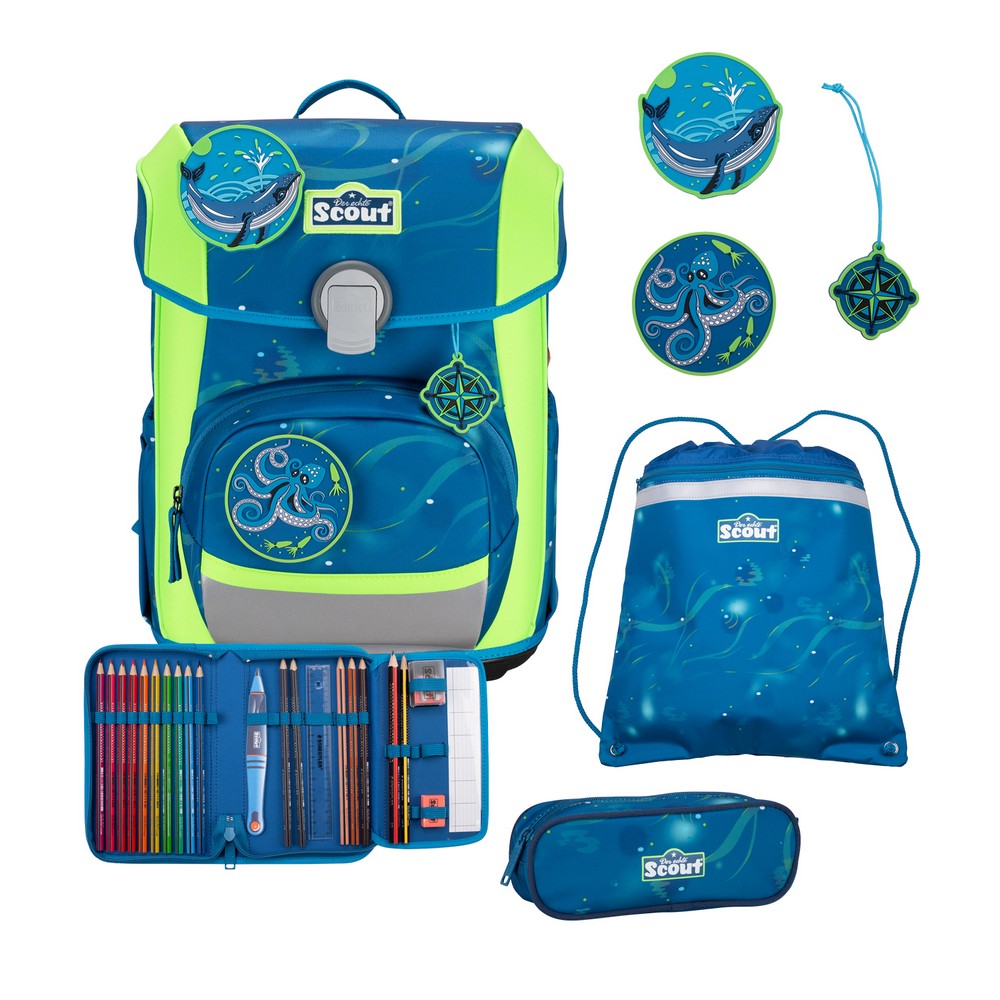 Scout Schulranzen Set Neo DIN Deep Sea 4-tlg.