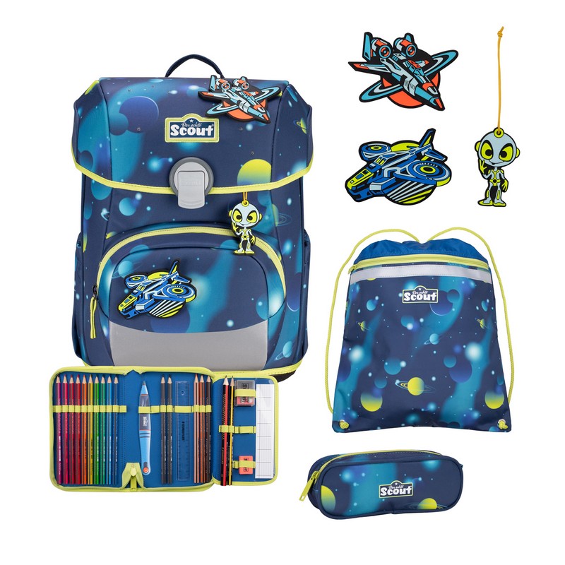 Scout Schulranzen Set Neo Exklusiv LED Planets 4-tlg.