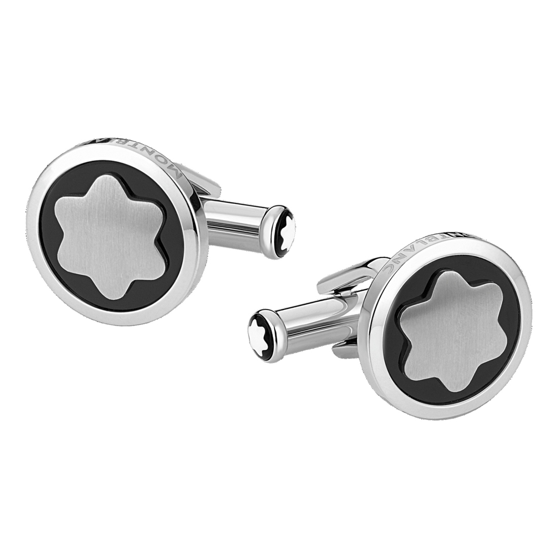Montblanc Star Manschettenknöpfe Edelstahl Onyx