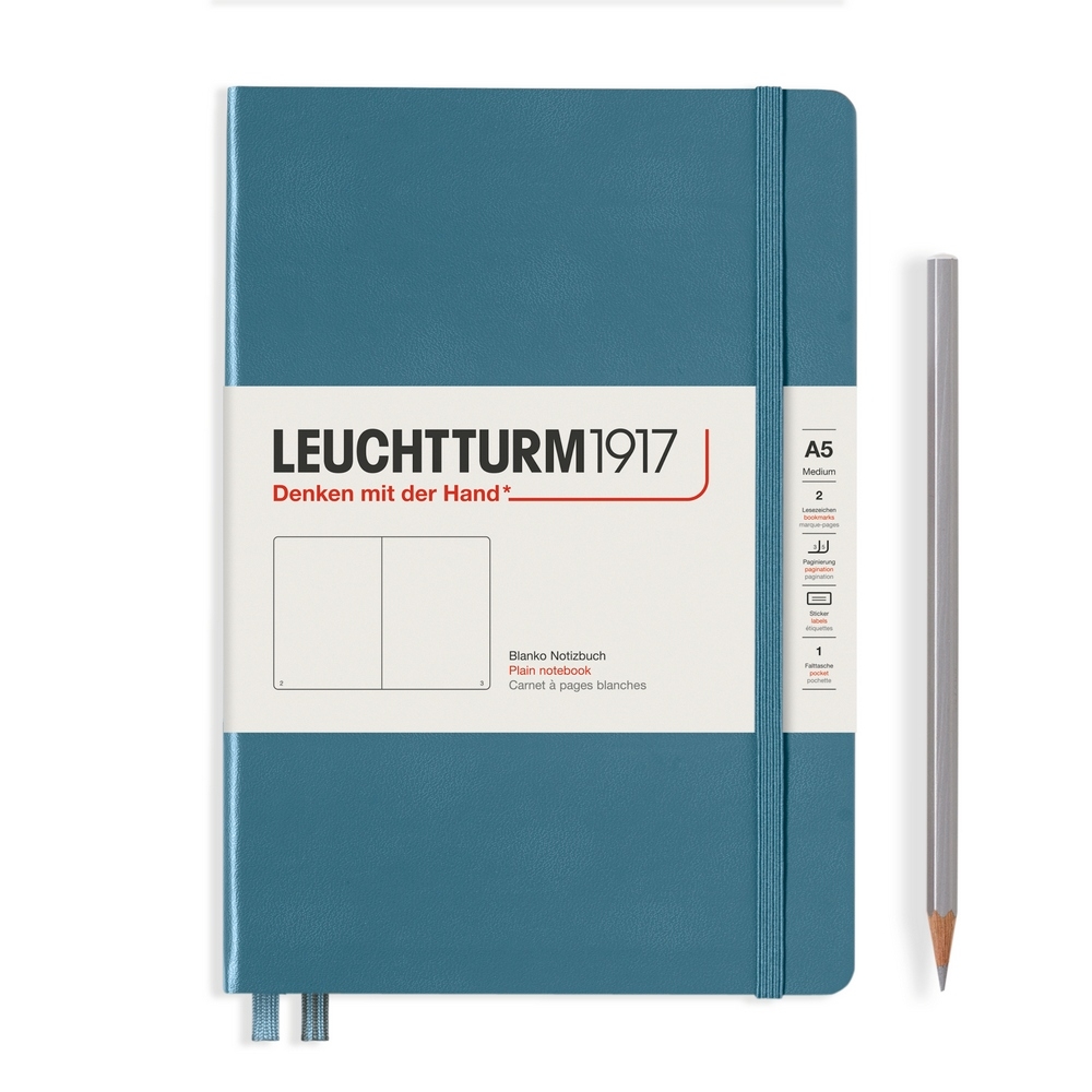 Leuchtturm1917 Notizbuch Medium Hardcover A5 Stone Blue, blanko