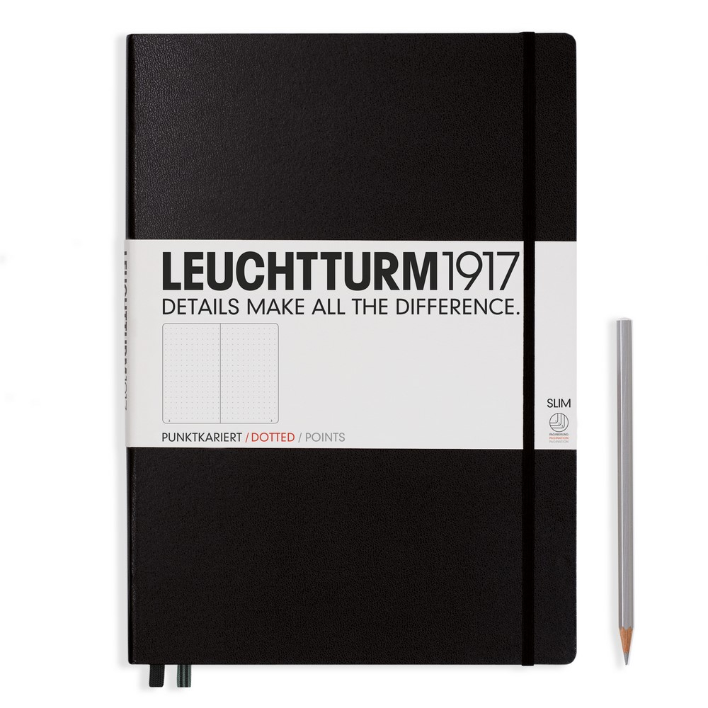 Leuchtturm1917 Notizbuch Master Slim (A4+) Hardcover Schwarz Punktkariert