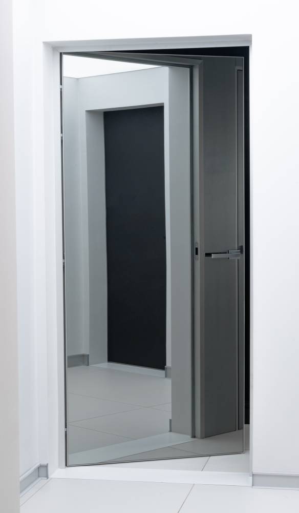 Spiegeltür flächenbündige Innentür mit Spiegel und Aluminiumzarge Komplettset