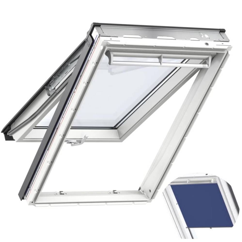 VELUX GPU 0070 inklusive Sonnenschutz Rollo Klapp-Schwingfenster zweifach verglast Sparpaket inkl. Eindeckrahmen