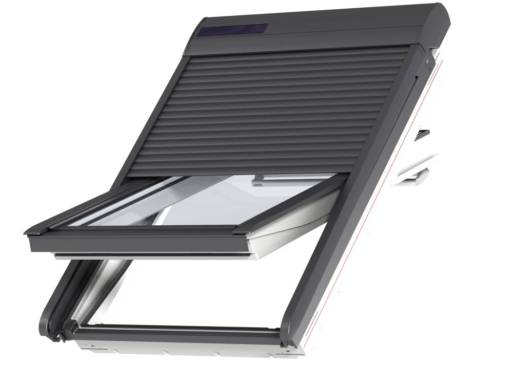 VELUX Solar Sparpaket SunProtectSolar' - Dachfenster Kunststoff mit Eindeckrahmen und Solar Rollladen SSL'