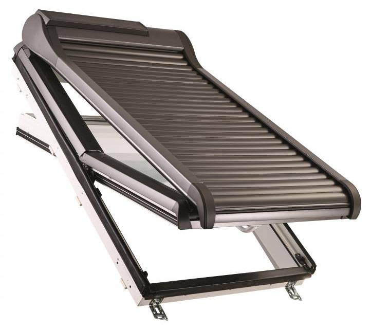 Roto Dachfenster Solar Rollladen ZRO SF Sparpaket Ice+' Die Klapp-Schwingfenster Alternative aus Kunststoff mit Eindeckrahmen'