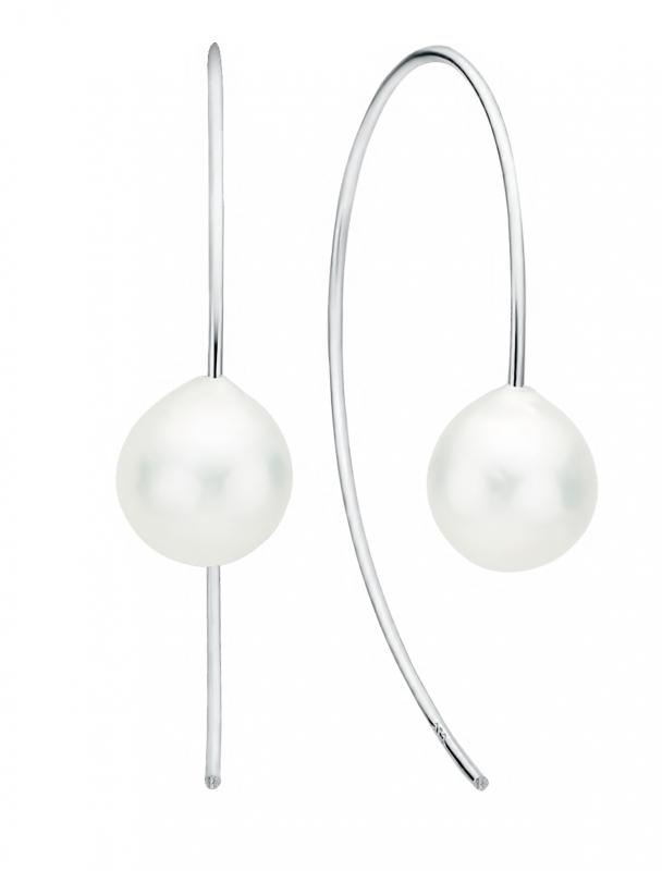 Gaura Pearls Perlenohrhänger - Kasumi like-Perle, weiß, 925 Silber