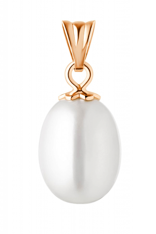 Gaura Pearls Perlenanhänger - weiß, 585 Roségold