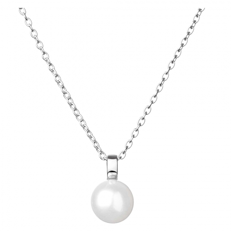 Gaura Pearls Silberkette - weiß, 40-49 cm, 925 Silber