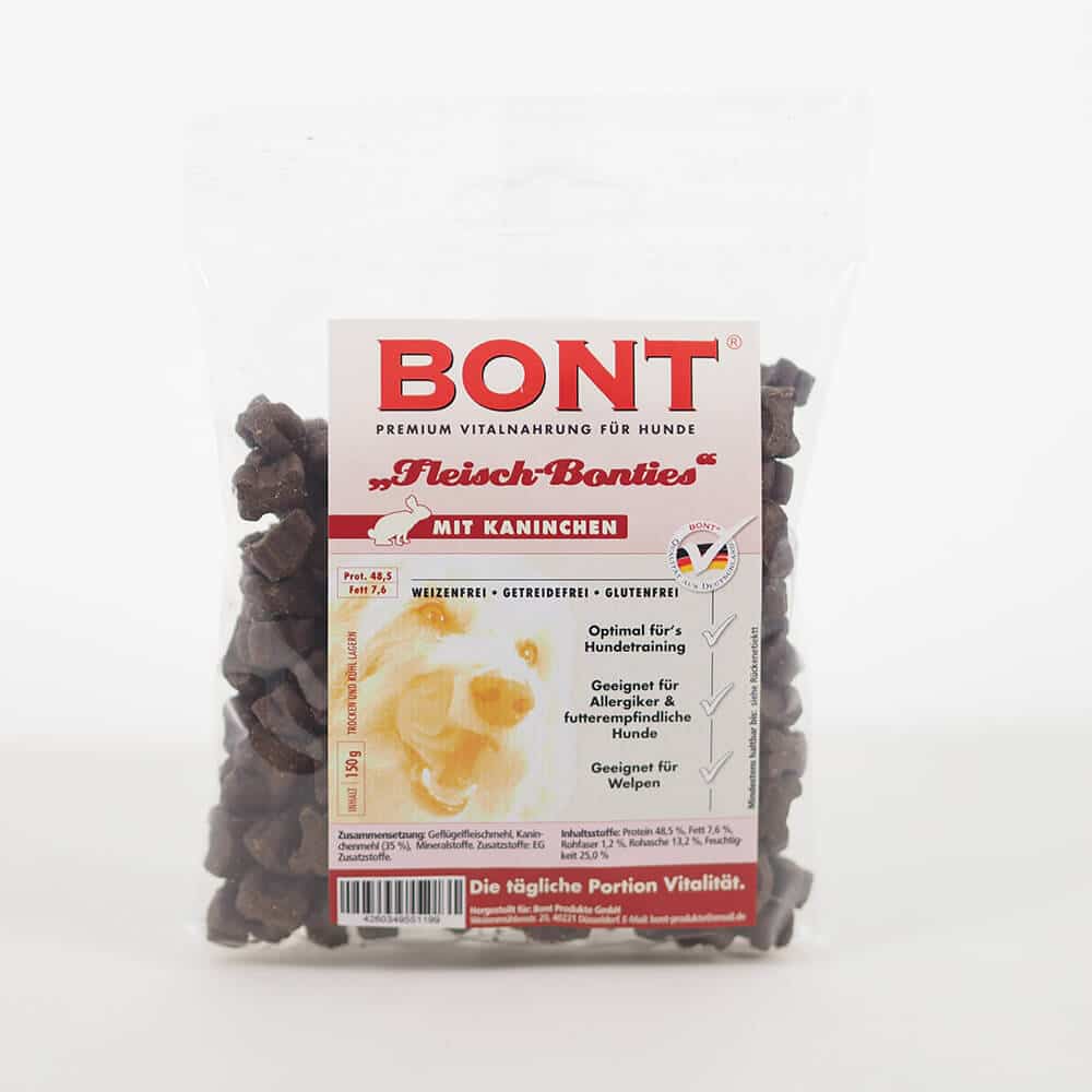 Bonties Fleisch Hunde Leckerlie - Hunde Snacks im Verschiedenen Sorten - 500g, Kaninchen
