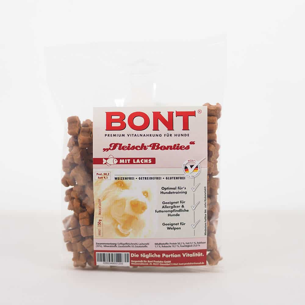 Bonties Fleisch Hunde Leckerlie - Hunde Snacks im Verschiedenen Sorten - 150g, Lachs
