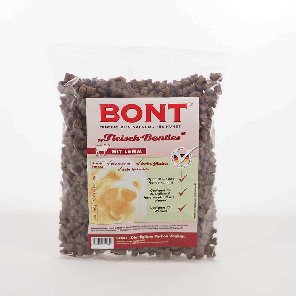 Bonties Fleisch Hunde Leckerlie - Hunde Snacks im Verschiedenen Sorten - 500g, Lamm
