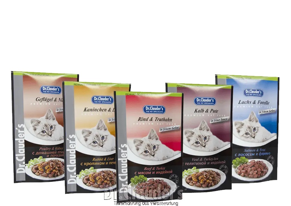 Dr Clauder Nassfutter für Katze High Premium Standbeutel 100g - 100g, Lachs