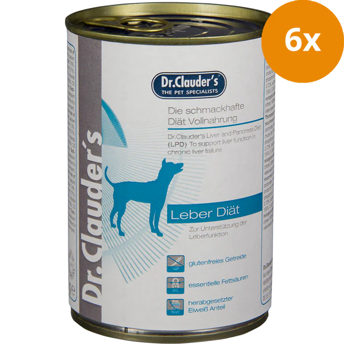Dr Clauder Nassfutter für Hund Diät LPD Leberdiät 6 x 400g - Sparpaket: 6 x 400 g