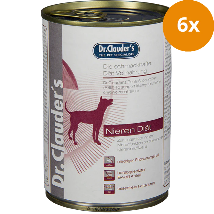 Dr Clauder Nassfutter für Hund Diät Hund RSD Nierendiät 6 x 400g - Sparpaket: 6 x 400 g
