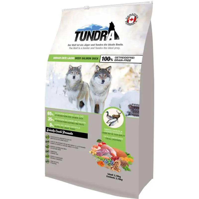 Tundra Trockenfutter für Hunde - Hirsch, Ente & Lachs - Grizzly Creek - 3,18kg