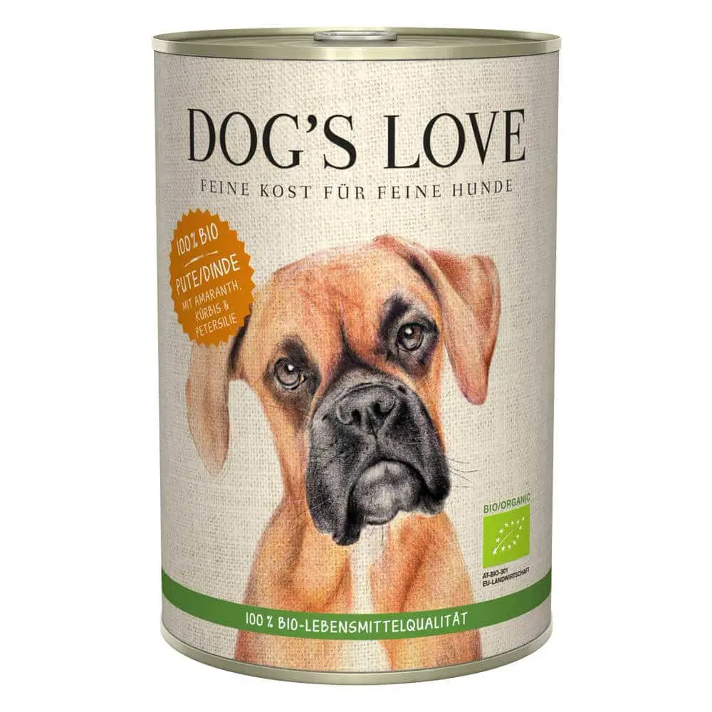 Dog' s Love Bio Nassfutter für Hunde Pute - 800g