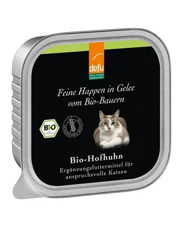 Defu Nassfutter für Katzten BIO Hofhuhn in Gelee