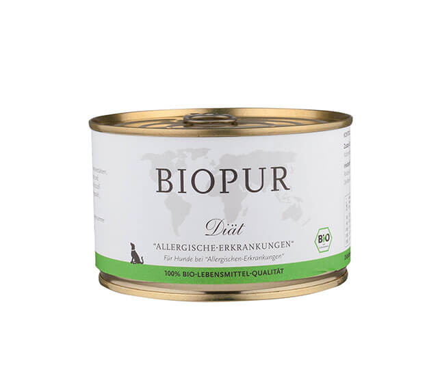 BIOPUR Nassfutter für Hunde Bio Diätfutter bei Allergischen 400g