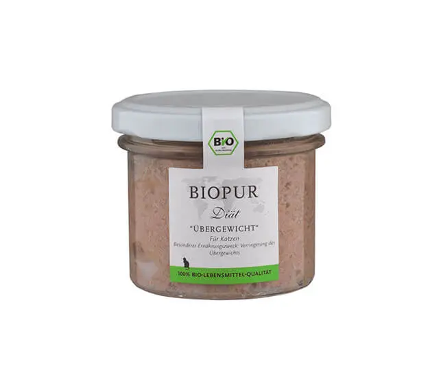 Biopur Nassfutter für Katzen Übergewicht-Diätfutter im Glas 100g