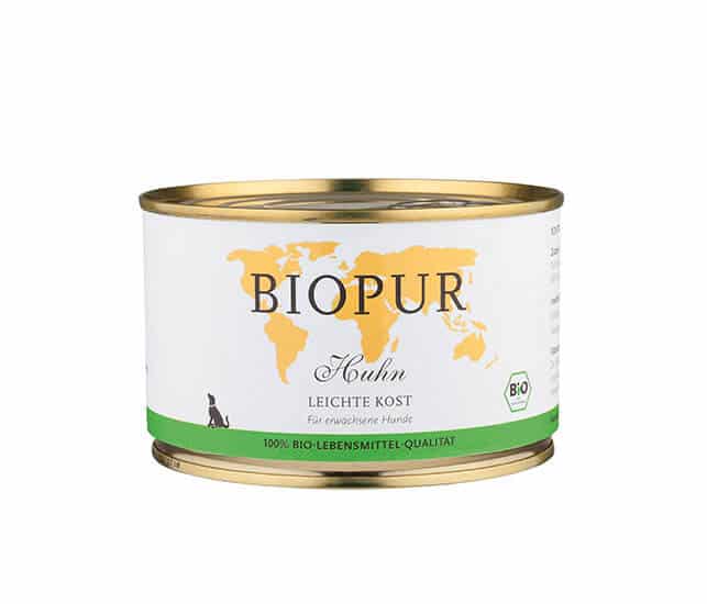 BIOPUR Nassfutter für Hunde Bio Huhn Leichte Kost 400g