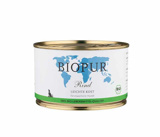BIOPUR Nassfutter für Hunde Bio Rind Leichte Kost 400g