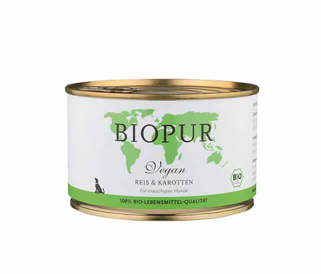 Biopur Nassfutter für Hunde Reis & Karotten (vegan) 400g