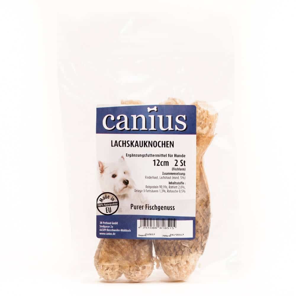 Canius Hundesnacks Lachskaus. 12cm Fisch 10Stk